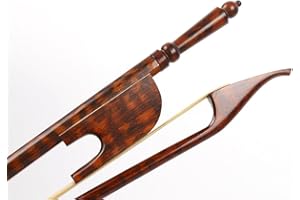WUQIMUSC Violin Bow 4/4 Snakewood Baroque Style lightweight bow Well balance Natural Horse Hair (long-screw)