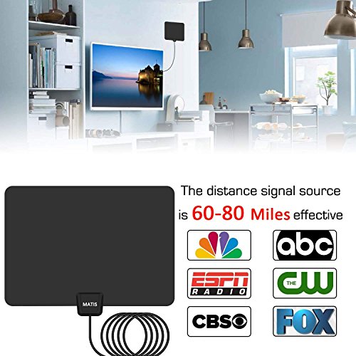 image for MATIS TV Antenna,Amplified HD Digital TV Antenna with Long 60-80 Miles
