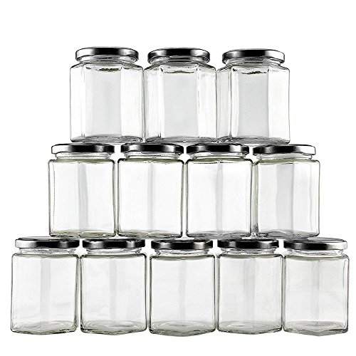 image for STARSIDE 12 pack 9 oz Clear Glass Jam Jars for Jam,Honey,candies,sauce