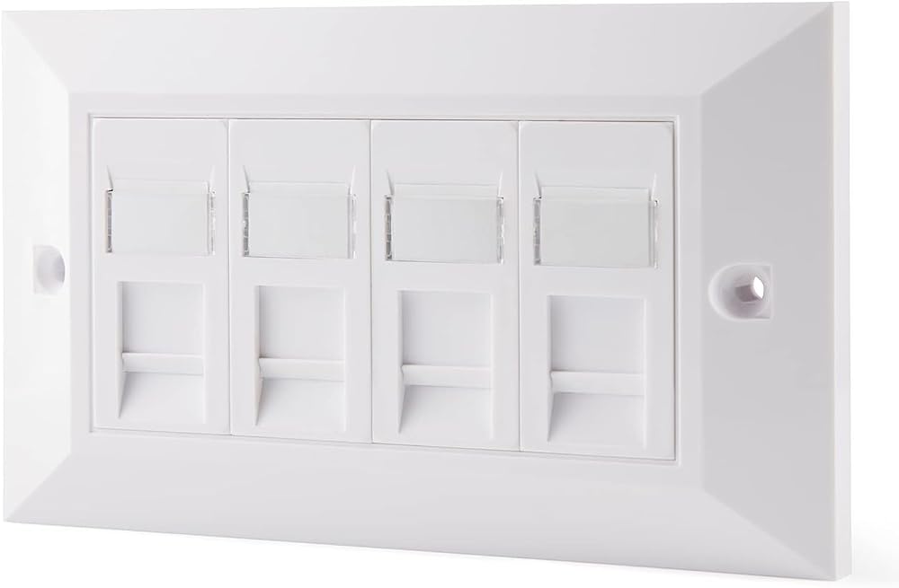 rhinocables CAT6 Faceplate 1 Gang 1 Port 2 Port 4 Port RJ45 Dual/Quad