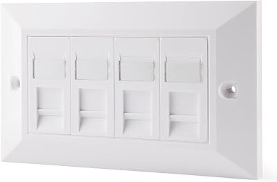 rhinocables CAT6 Faceplate 1 Gang 1 Port 2 Port 4 Port RJ45 Dual/Quad