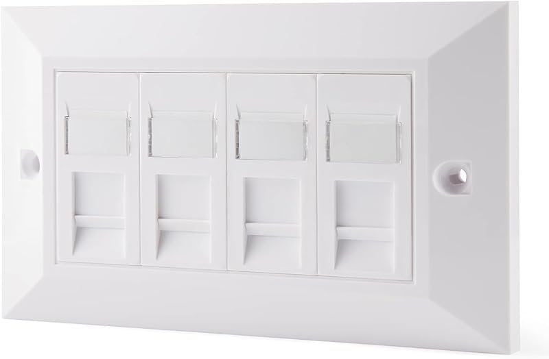 rhinocables CAT6 Faceplate 1 Gang 1 Port 2 Port 4 Port RJ45 Dual/Quad