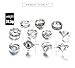 11 Pcs Vintage Women Mid Ring Set Flower Love Heart Rhinestone Joint Knuckle Nail Midi Ring Set …
