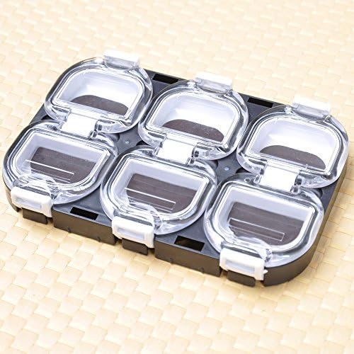 Sygrand(TM) Mini Waterproof Fishing Tackle Box Hook Pesca Lures Fishing Storage Case with Magnet 6 Compartments 2 Colors