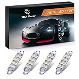 YITAMOTOR 4 pcs Festoon 44mm 12-SMD 3528 Rigid Loop 1.73