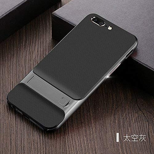 LEMCAS Dual Layer PC with TPU Shock Proof Kickstand Back Cover Case for OnePlus 5 - Grey