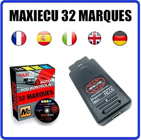 MISTER DIAGNOSTIC Diagnosegerät MPM-COM + MaxiECU 2, Version 32 Marken, professionelle Diagnose