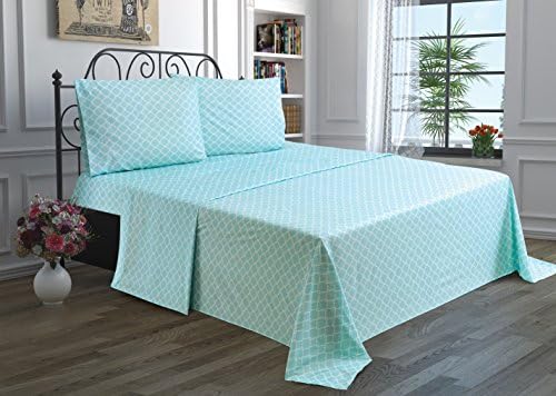 4 Piece Solid Bedsheet Set with 2 Pillow Cases &amp; 1 Deep Pocket Fitted &amp; 1 Flat Sheet Wrinkle-Free Stain Resistant Extra Soft Breathable Hypoallergenic Brushed Microfiber Bedding Sheets Modern-Queen