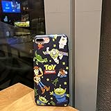Ultra Slim Soft TPU Toy Story Case for iPhone 7Plus 8Plus 7+ 8+ Disney Pixar Cartoon Buzz Lightyear Aliens Woody Dinosaur Cute Chic Lovely Cool Fun Protective Girls Women Teens Kids Boys Son