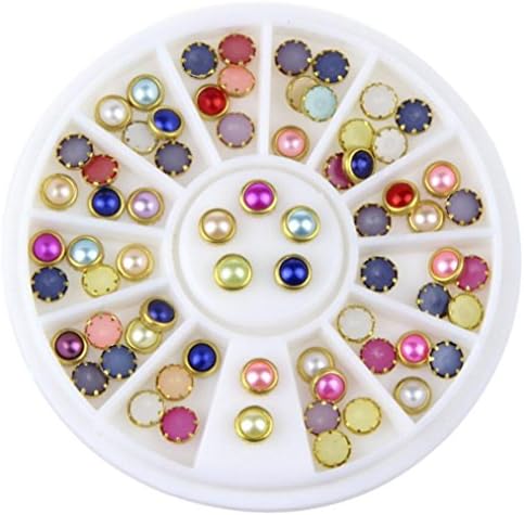 Nail Art,Putars Fashion 3D Acrylic Nail Art Tips Decoration Flat Back Glitter Rhinestones Pearls Beads Decoration(N)