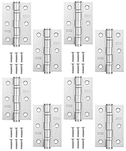 4 Pairs Door Hinge 3" 75mm Ball Bearing Hinges Satin Chrome Suit Internal Doors Pair (4)