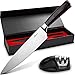 Sharp 8'' Chef Knife & Sharpener, Balanced Quality Stainless Steel Blade: Easily Cut Sushi, Sashimi, Chicken Meat & More, Professional Cutting, Chopping, Slicing & Dicing, Ergonomic Kitchen Equipment
