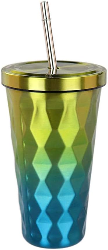 HPADR Water bottle Diamond Gradient Stainless Steel Cups With Straws 500ml Drinking Tumblers Eco-friendly Cups MQY18092514313003 MQY18092514313001