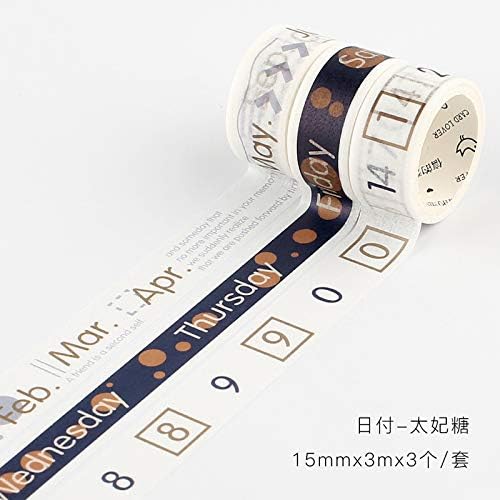 JIAODIA Decorative washi tape Daily Payment Series Paper Tape Set Digital Week Month Diy Hand Account Decoration Material Sticker