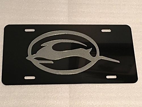 Impala 2 Logo Car Tag Diamond Etched on Black Aluminum License Plate