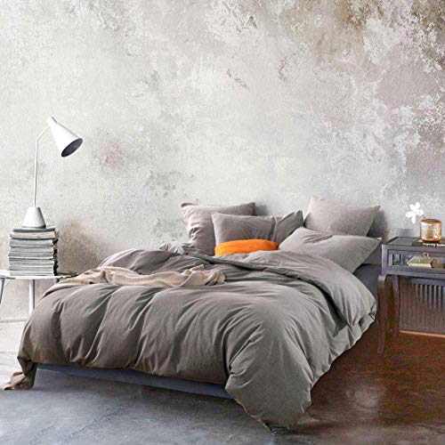 image for ATsense Duvet Cover King, 100% Washed Cotton, Bedding Duvet Cover Set,