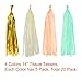 PAXCOO 35 Pcs Mint Gold Tissue Paper Pom Poms Tassel Garland for Baby Shower Party Decorations