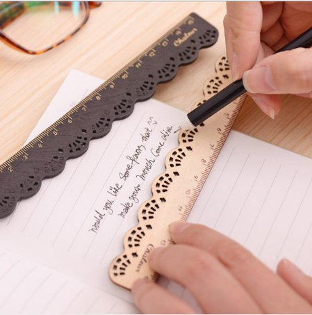 VNDEFUL 2PCS 15CM Wood Ruler Student Rulers Wooden School Rulers Office Ruler Measuring Ruler