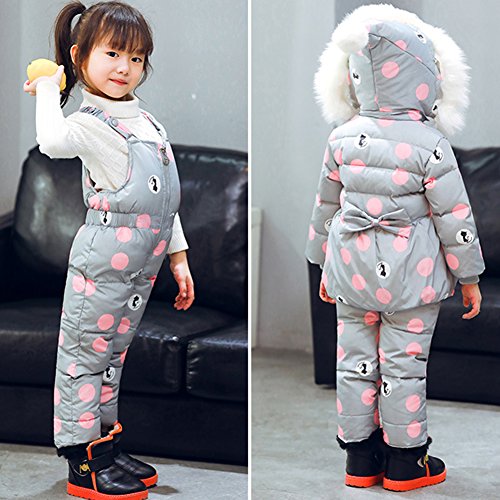 Angela&Alex Hoodied Duck Down Jackets+Pants Winter Baby Clothing Set infant Baby Girls/Boys Snow Suit for Christmas Gift - Thumbnail 4