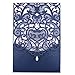 Laser Cut Wedding Invitations Kits 50 Packs FOMTOR Laser Cut Wedding Invitations with Blank Printable Paper and Envelopes for Wedding,Birthday Parties,Baby Shower (Navy Blue)