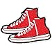 U-Sky Sew or Iron on Patches for Clothes - Red Canvas Shoes Patch for Jackets, Jeans, Backpacks, Hats, Bags - Pack of 3pcs - Size: 3.0x2.1 inch