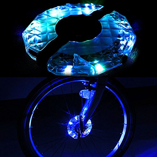 Tulas Bike Wheel Hub Light USB Rechargeable Waterproof LED RGB Colorful Bicycle Spoke Lights for Safety Warning DÃ©cor (2 Pcs)