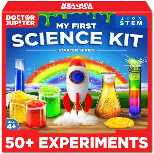 Doctor Jupiter Science Experiments Kit for Kids Ages 4+ | Birthday Gift for 4-5-6-7 Years Old Girls and Boys | STEM Toys | Chemistry Set | 50+ Experiments Starter Series