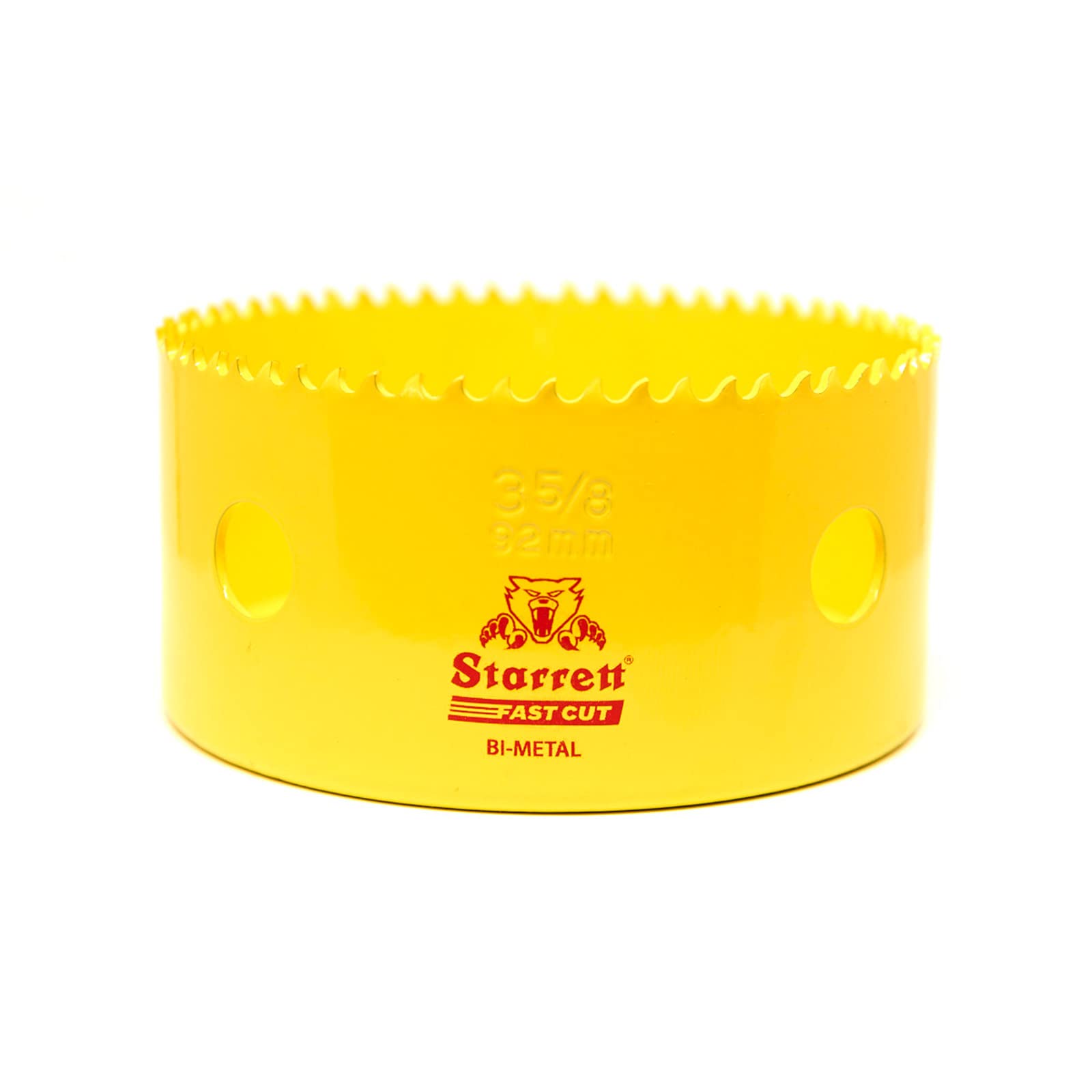 Starrett HSS Bi-Metal Hole Saw - FCH0358 Fast Cut Extra Cobalt Hole Saw - For Stainless Mild Sheet Wood Plastic Various Materials - 92mm