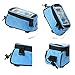 JOY COLORFUL Bicycle Bags Bicycle Front Tube Frame Cycling Packages 4.2,4.8,5.5 inches Touch Screen Mobile Phone Bags Professional Bicycle Accessories (Blue, Large)