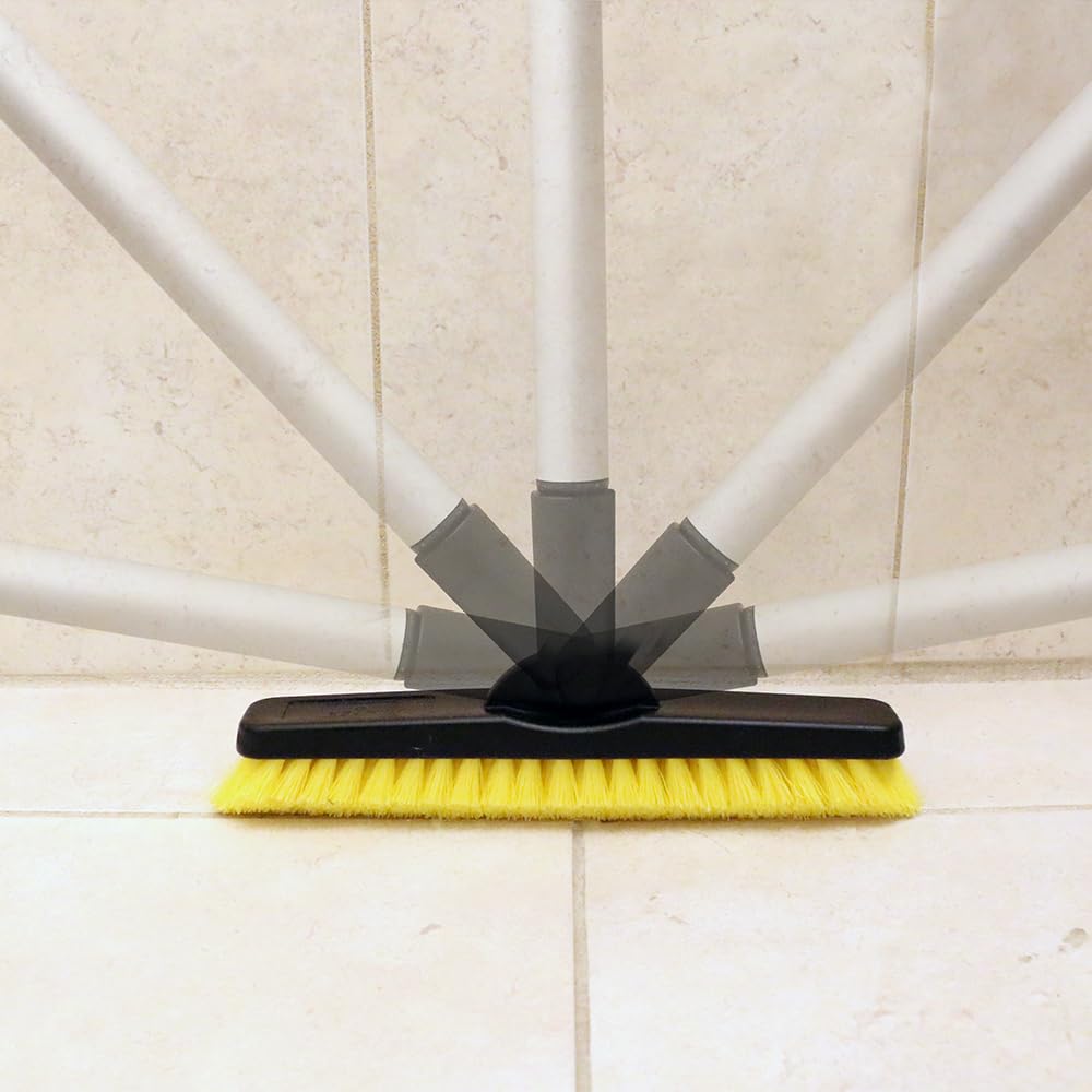 Unger Professional Swivel Grout & Corner Scrub Brush – Compatible with Threaded Poles, Tough Corners, Grout & Deep Grooves