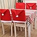 OiArt Santa Hat Chair Covers, Set of 4 PCS Santa Clause Red Hat Chair Back Covers Kitchen Chair Covers Sets for Christmas Holiday Festive Decor