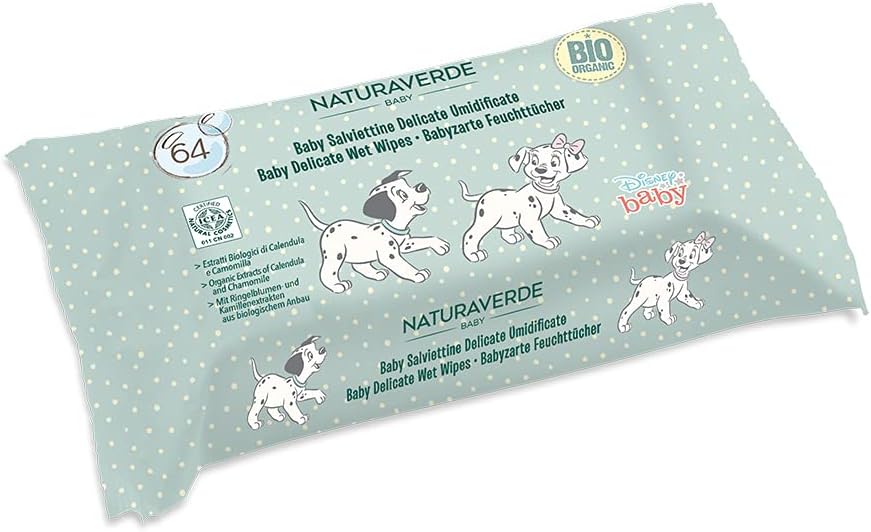 Disney Baby BIO ICEA Eco Organic Cosmetics Dumbo Baby Moisturized Delicate Wipes, 64-Count