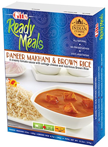 Indian Entree Paneer (Cottage Cheese) Makhani with Brown Basmati Rice - Ready Meals by Gits (Cottage Cheese Indian Curry with Brown Rice) (Pack of 6) (13.5 oz) - Thumbnail 4