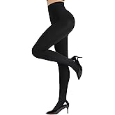 GIFTPIXIE Fleece Lined Tights for Women, Opaque Thermal Pantyhose, Thick Stretch Winter Leggings in Classic Colors