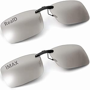 AoHeng 3D Clip on Glasses for Movies/Theater/Cinema/Passive 3D TV(RealD and IMAX)2Pack