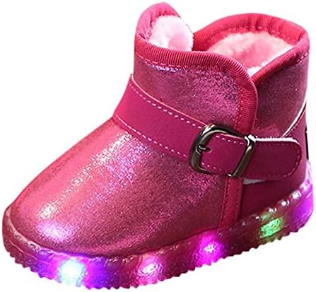 Kasien Baby Shoes, Kids Shoes Children Baby LED Light Up Luminous Sneakers Winter Warm Snow Boot