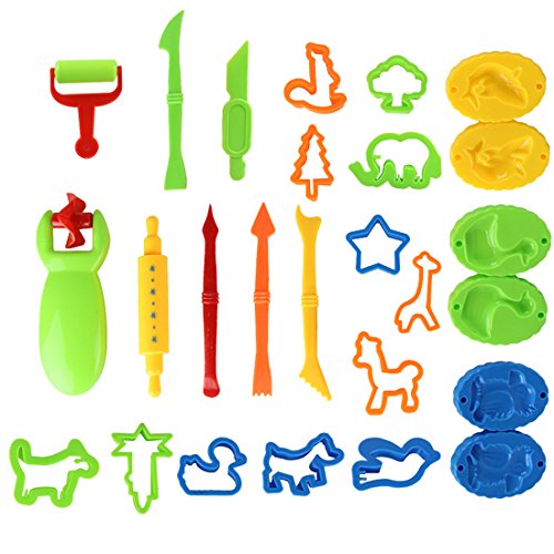 MNBS Dough Tools, 26pcs Clay Dough Tools Kit Clay Set Models Molds Childs