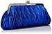 Yonger Womens Vintage Satin Cocktail Party Handbag Wedding Bag Shoulder Chain-blue