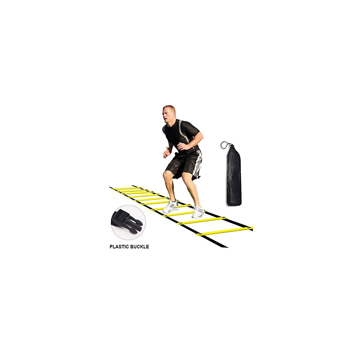 Kxuhivc Agility Ladder for Kids Teens Speed Agility Training Ladders with Carrying Bag 12Rung