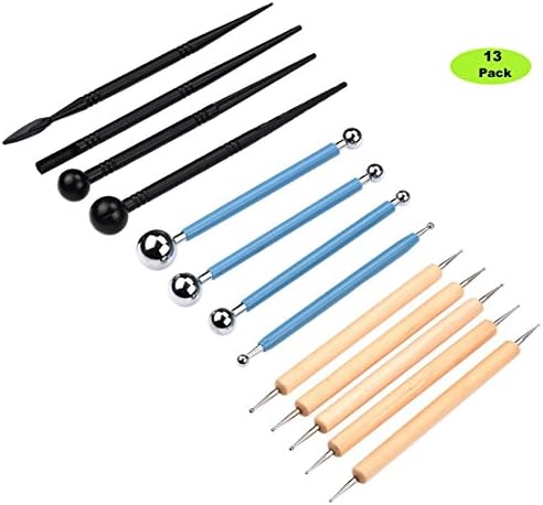 Sowereap 13 Piece Ball Stylus Dotting Tools for Clay Pottery Modeling Set,Mandala Rock Art,Painting Kit and Embossing Pattern
