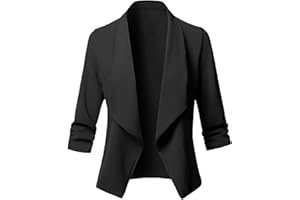 FARTEY Womens Casual Blazers Open Front Long Sleeve Cardigan Jackets Long Sleeve Loose Solid Bussiness Work Blazer Jacket