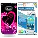 CoverON® NEC Terrain Hard Plastic Slim Case Cover Bundle with Clear Anti-Glare LCD Screen Protector - Purple Love Heart
