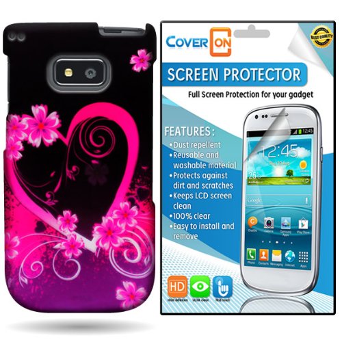 CoverON NEC Terrain Hard Plastic Slim Case Cover Bundle with Clear Anti-Glare LCD Screen Protector - Purple Love Heart CoverON NEC Terrain Hard Plastic Slim Case Cover Bundle with Clear Anti-Glare LCD Screen Protector - Purple Love Heart