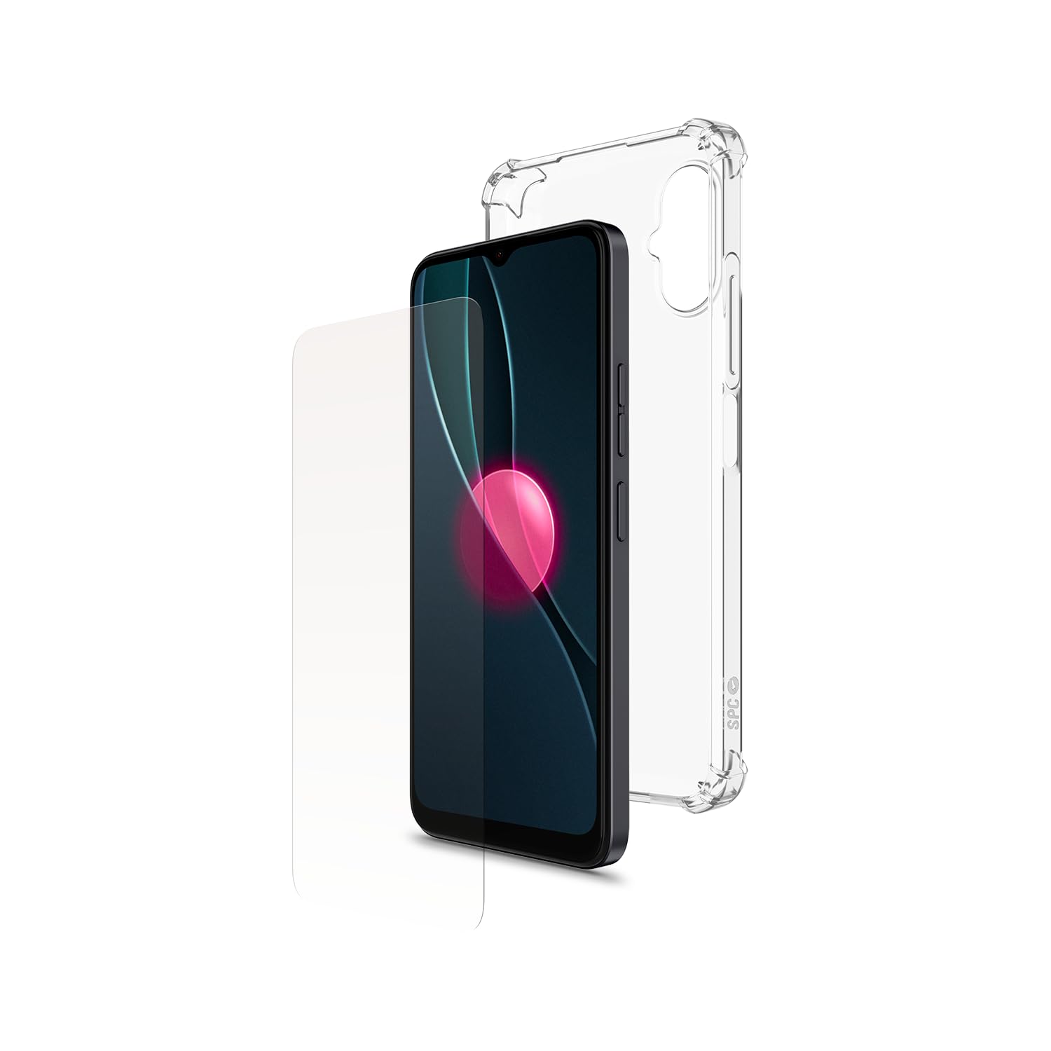 SPC Discovery Protection Pack – Transparent Silicone Case + Tempered Glass Discovery (6.5 Inches) with Reinforced Corners, Extra Resistant and Lightweight