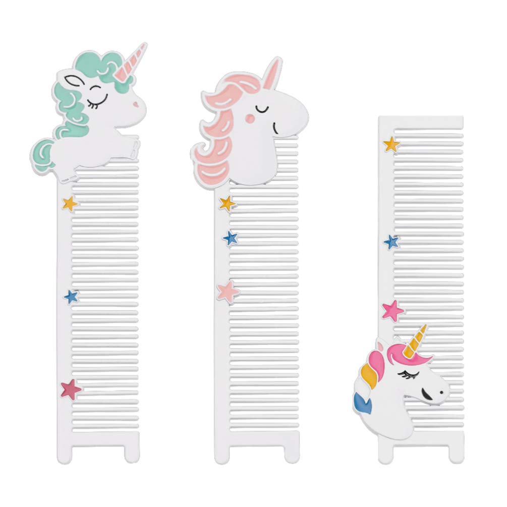 3Pcs Unicorn Hair Comb Hair Detangler Brush Handmade Comb Hair Smoothing Straightener Comb Hair Styling Hairdressing for Women Girls (Assorted color)