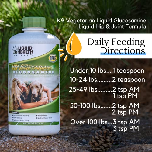 LIQUIDHEALTH 32 Oz K9 Vegetarian Liquid Glucosamine for All Dogs