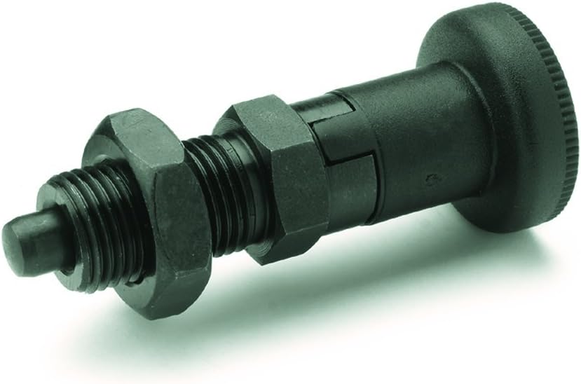 GN 617.1 Series Steel Lock-Out Type Inch Size Indexing Plunger with Lock Nut, 1/2"-13 Thread Size, 0.79" Thread Length