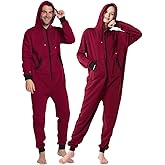 Laahoem Unisex Adult Pajamas Hooded Men Women Jumpsuit Zip Sportwear