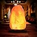 Himalayan Salt Lamps with Wood Base, Cozyswan Glow Hand Carved Natural Crystal Rock Salt Night Light with UL Listed Plug,Amber, 7 - 9-Inch for Lighting, Decoration and Air Purifying