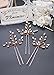 fxmimior Bridal Hair Accessories Pearl Crystal Hair Pins Hair Clips Bobby Pin Wedding Party Evening Headpiece Head Wear (pack of 3) (rose gold)